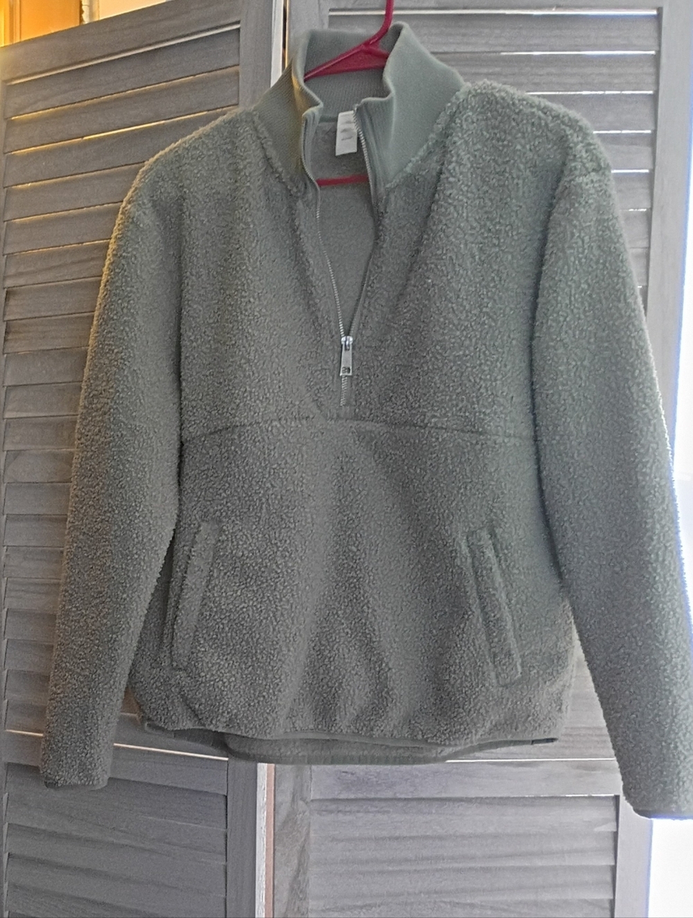 90 Degree Womens Size Small Half Zip Teddy Pullover Sweater NWOT Soft Green